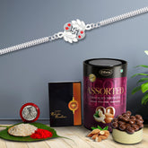(K1_A45_AS) Rakhi Combo & Assorted Chocolate Dryfruits 96gm| Rakhi & Chocolate for brother | Fancy Rakhis for men stylish | rakhi with gift | Rakhi Combo | Set of 1 | Chocolate
