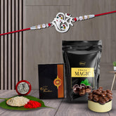 (K1_A8_SM) Rakhi Combo with Choco Magic (Pouch), Rakhi & Chocolate for brother, Fancy Rakhis for men stylish, rakhi with gift, Rakhi Combo, Set of 1, Chocolate