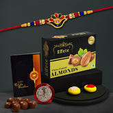 (K1_313_CA32) Rakhi Combo & Chocolate Almonds 32gm| Rakhi & Chocolate for brother | Fancy Rakhis for men stylish | rakhi with gift | Rakhi Combo | Set of 1 | Chocolate