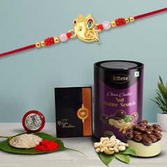 (K1_15_BS) Rakhi Combo with Chocolate Butter Scotch 96gm, stylish rakhi for brother, Rakhi & Chocolate for brother, rakhi brother, rakhi with gift, handmade rakhi, Set of 1 Rakhi