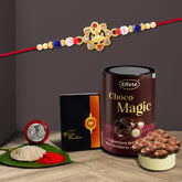 (K1_14_EM) Rakhi Combo with Chocolate Magic | Rakhi for brother with gift | chocolate gift pack |rakhi with Chocolate Gift Hemper | Fancy Rakhi for men | Set of 1 |