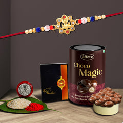 (K1_14_EM) Rakhi Combo with Chocolate Magic | Rakhi for brother with gift | chocolate gift pack |rakhi with Chocolate Gift Hemper | Fancy Rakhi for men | Set of 1 |