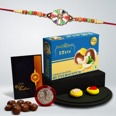 (K1_416_BS32) Rakhi Combo with Chocolate Butter Scotch 32gm, Rakhi & Chocolate for brother, Fancy Rakhis for men stylish, rakhi with gift, Rakhi Combo, Set of 1, Chocolate