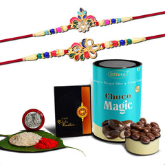 (K2_556+557_CM) Rakhi Combo & Chocolate Magic | Rakhi & Chocolate for brother | Fancy Rakhis for men stylish | rakhi with gift | Rakhi Combo | Set of 2 | Chocolate
