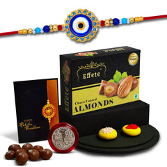 (K1_516_CA32) Rakhi Combo & Chocolate Almonds 32gm| Rakhi & Chocolate for brother | Fancy Rakhis for men stylish | rakhi with gift | Rakhi Combo | Set of 1 | Chocolate