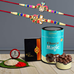 (K2_556+557_CM) Rakhi Combo & Chocolate Magic | Rakhi & Chocolate for brother | Fancy Rakhis for men stylish | rakhi with gift | Rakhi Combo | Set of 2 | Chocolate
