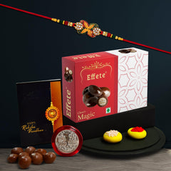 (K1_547_EM32) Rakhi Combo with Chocolate Magic 32gm, Rakhi for brother with gift, chocolate gift pack, rakhi with Chocolate Gift Hemper, Fancy Rakhis for men, Set of 1 Rakhi