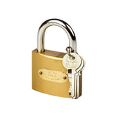Solid imitation copper lock on white background