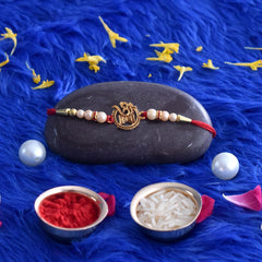 (K2_271+272_CA32) Rakhi Combo with Chocolate Almonds 32gm, Rakhi & Chocolate for brother, Fancy Rakhis for men stylish, rakhi with gift, Rakhi Combo, Set of 2, Chocolate