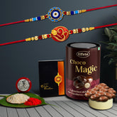 (K2_275+277_EM) Rakhi Combo & Chocolate Magic | Rakhi & Chocolate for brother | Fancy Rakhis for men stylish | rakhi with gift | Rakhi Combo | Set of 2 | Chocolate