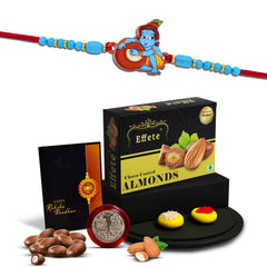 (K1_876_CA32) Rakhi Combo with Chocolate Almonds 32gm, Pooja Coin & Greeting Card, rakhi combo for kids, rakhi for kids with gift, rakhi gift for brother kids, rakhi gift for kids, Rakhi Gift Hamper, kids rakhi combo, rakhi set of 1
