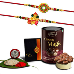 (K2_511+513_EM) Rakhi Combo with Chocolate Magic, Rakhi & Chocolate for brother, Fancy Rakhis for men stylish, rakhi with gift, Rakhi Combo, Set of 2, Chocolate