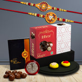 (K2_324+325_EM32) Rakhi Combo with Chocolate Magic 32gm, Rakhi & Chocolate for brother, Fancy Rakhis for men stylish, rakhi with gift, Rakhi Combo, Set of 2, Chocolate