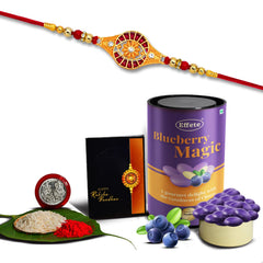 (K1_325_AS) Rakhi Combo with Assorted Chocolate Dryfruits 96gm | stylish rakhi for brother | Rakhi & Chocolate for brother | rakhi brother | rakhi with gift | handmade rakhi | Set of 1