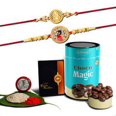 (K2_431+432_CM) Rakhi Combo with Chocolate Magic | Rakhi for brother with gift | chocolate gift pack |rakhi with Chocolate Gift Hemper | Fancy Rakhi for men | Set of 2 |