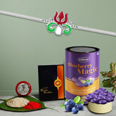 (K1_C6_AS) Multicolor Rakhi Combo & Assorted Chocolate Dry fruits 96gm with Silver Color Pooja Coin, Roli Chawal & Greeting Card | Occasion | Rakhi & Chocolate for brother | bracelets for men stylish | rakhi with gift | Rakhi Combo | Set of