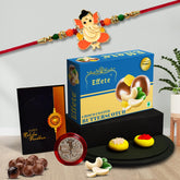 Bal Ganesh Kids Rakhi Combo with Chocolate Butter Scotch 32gm, Silver Color Pooja Coin, Roli Chawal & Greeting Card| Rakhi for brother with gift | handmade rakhi |rakhi combo for brother | stylish rakhi for brother | (K1_255_BS32)