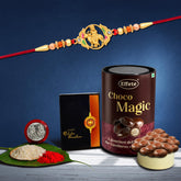 (K1_909_EM) Rakhi Combo & Chocolate Magic | Rakhi & Chocolate for brother | Fancy Rakhis for men stylish | rakhi with gift | Rakhi Combo | Set of 1 | Chocolate