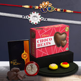 (K2_535+A4_CB32) Rakhi Combo with Chocolate Beats 32gm, stylish rakhi for brother, Rakhi & Chocolate for brother, rakhi brother, rakhi with gift, handmade rakhi, Set of 2 Rakhi