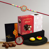 (K1_559_EM32) Rakhi Combo with Chocolate Magic 32gm| Rakhi for brother with gift | chocolate gift pack |rakhi with Chocolate Gift Hemper | Fancy Rakhi for men | Set of 1 |