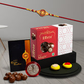 (K1_325_EM32) Rakhi Combo with Chocolate Magic 32gm | stylish rakhi for brother | Rakhi & Chocolate for brother | rakhi brother | rakhi with gift | handmade rakhi | Set of 1