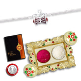 (K1_C17_AA1) Rakhi Combo with Pooja Coin, Gold Color Pooja Thali / Tilak Set & Greeting Card, rakhi thali set | Rakhi with plate | rakhi hamper | handmade rakhi | rakhi for brother kids | rakhi for brother and bhabhi | men fancy rakhi | rakhi set o