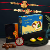 (K2_3+10_BS32) Rakhi Combo with Chocolate Butter Scotch 32gm, Rakhi for brother with gift, chocolate gift pack, rakhi with Chocolate Gift Hemper, Fancy Rakhis for men, Set of 2 Rakhi