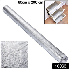 Aluminum foil wallpaper applied on wall