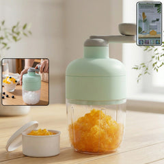 Manual ice crusher machine on white background