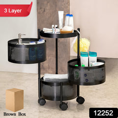 Kitchen trolley showing smooth wheels and layers