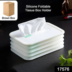 Silicone tissue holder cube for bathroom and office