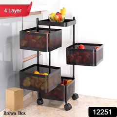 Kitchen organizer trolley showcasing storage capacity