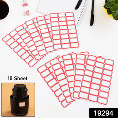 A4 size blank label sheets with red border