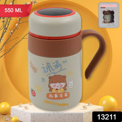 Close-up of stainless steel insulated mug
