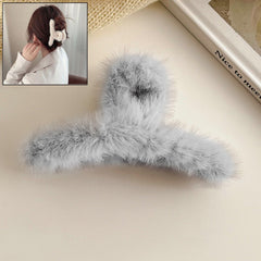 Large Plush Hair Claw Clip with Fluffy Soft Texture