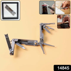 Folding 8-in-1 Tool Kit with Knife Scissors Nail Clipper