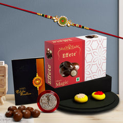 (K1_548_EM32) Rakhi with Chocolate Magic 32gm| Rakhi for brother with gift | handmade rakhi |rakhi combo for brother | stylish rakhi for brother | Set of 1 Rakhi |