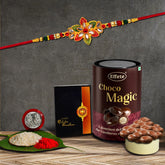 (K1_526_EM) Rakhi Combo with Chocolate Magic, Rakhi & Chocolate for brother, Rakhi with chocolate, rakhi with gift, Rakhi Combo, Set of 1 Rakhi, Chocolate