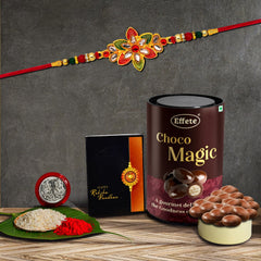 (K1_526_EM) Rakhi Combo with Chocolate Magic, Rakhi & Chocolate for brother, Rakhi with chocolate, rakhi with gift, Rakhi Combo, Set of 1 Rakhi, Chocolate