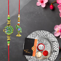 Blue Beads Evil Eye Rakhi For Bhai and Bhabhi | Rakhi for Bhaiya and Bhabhi | Lumba Rakhi for Bhabhi | Rakhi Combo for Bhai and Bhabhi (K1_456)