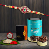 (K1_424_CM) Rakhi Combo & Chocolate Magic | Rakhi & Chocolate for brother | Fancy Rakhis for men stylish | rakhi with gift | Rakhi Combo | Set of 1 | Chocolate