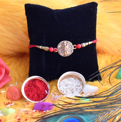 (K2_3+4_Sp) Multicolor Rakhi Combo Chocolate Magic 32Gm, Silver Color Pooja Coin, Roli Chawal & Greeting Card, Rakhi & Chocolate Brother, Rakhi Gift, Handmade Rakhi, Set Of 2