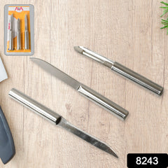 Close-up of Cisora stainless steel kitchen knives