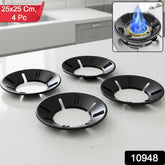 Gas stove flame protector ring on burner