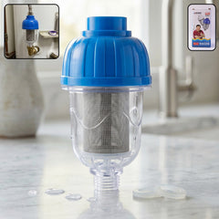 Multi-layer hard water shower filter for bathroom