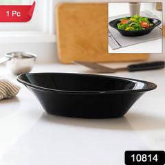 Glossy deep black Marin serving bowl