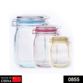 Jar-shaped stand-up pouch showing zipper and clear design