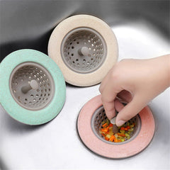 Silicone kitchen sink strainer basket on stainless steel sink