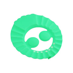 Adjustable baby shower cap laid flat showing soft design