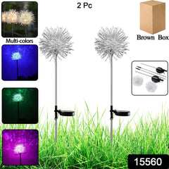 Solar color changing lights in garden